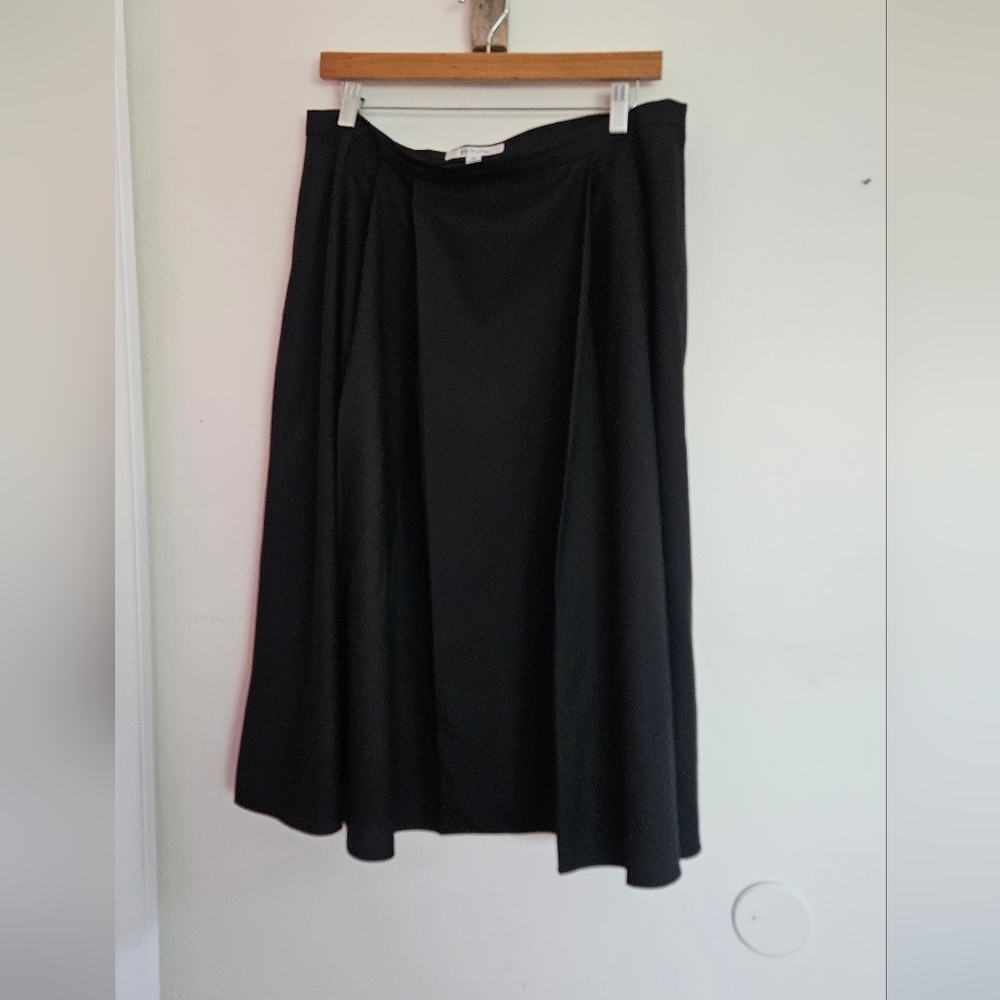Christian Dior Wool Classic Black A-Line Midi Skirt - Women's Size 14 - Picture 2 of 4